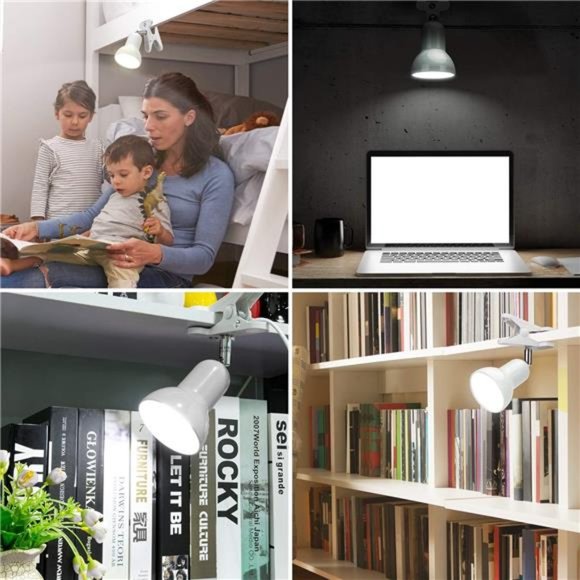 Desk lamp,360° Rotation Clip on Lamp Portable Book Reading Light,Clamp on Desk - Picture 2 of 7